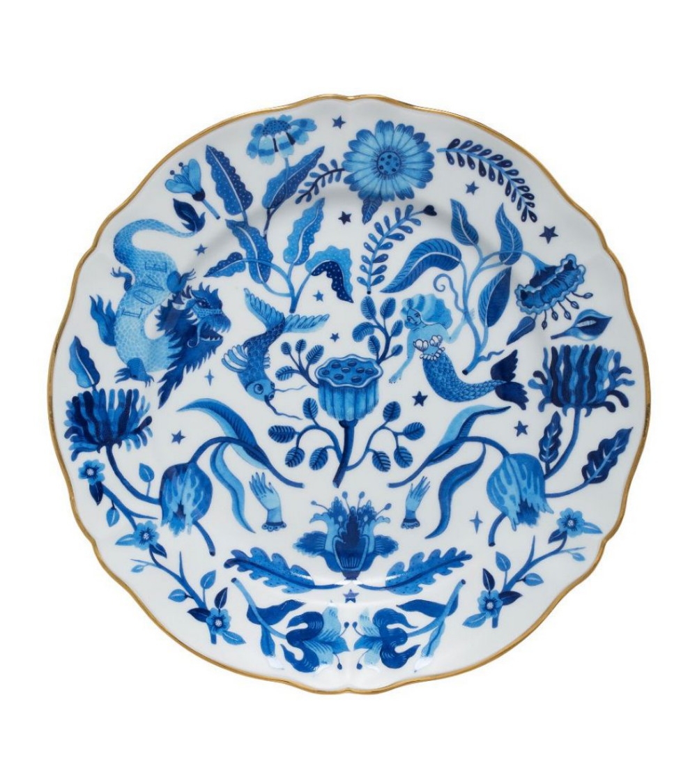 La Tavola Scomposta Plate Blue Decoration - Bitossi Home