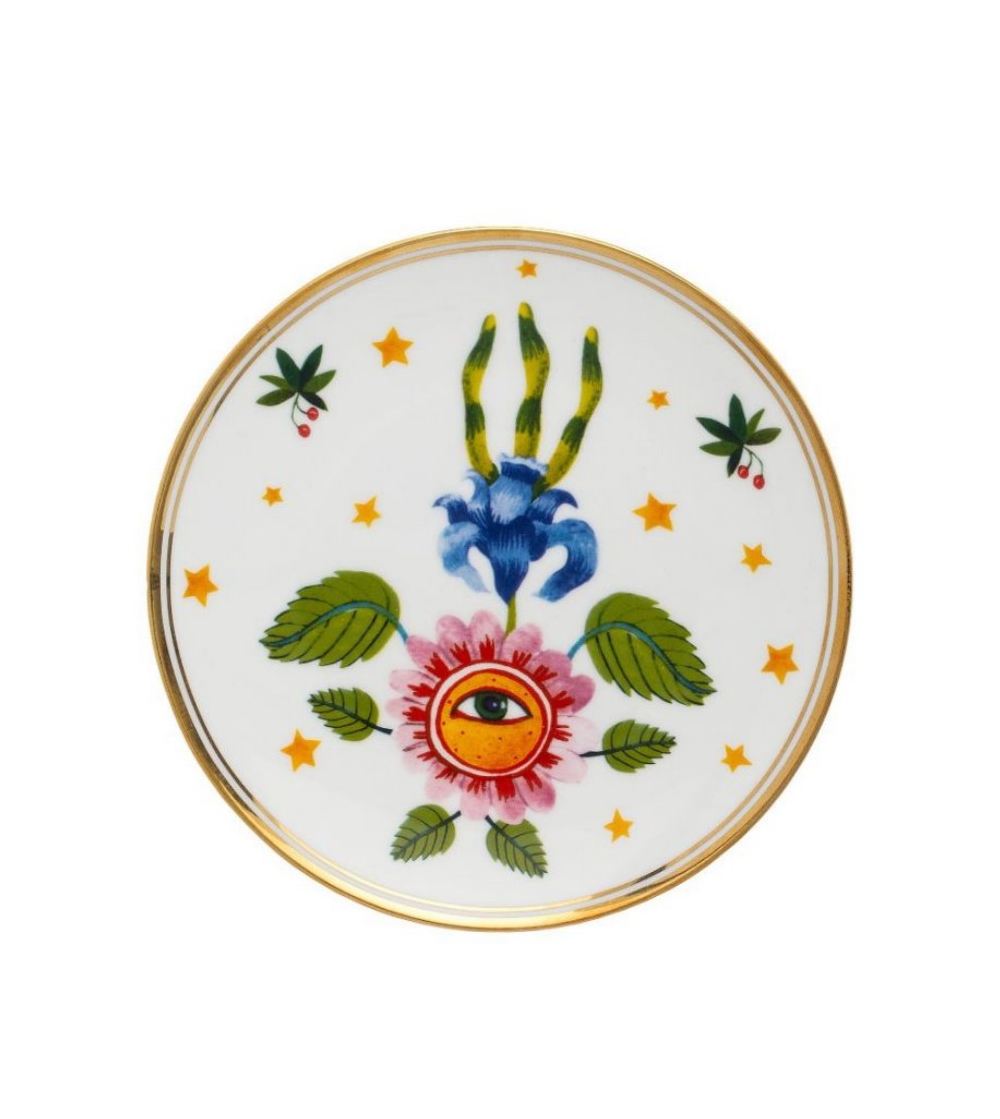 Assiette Fleurs Bordure Dorée - Bitossi Home