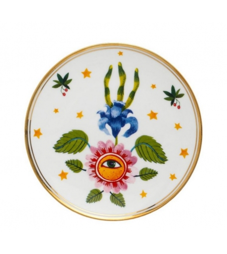 Assiette Fleurs Bordure Dorée - Bitossi Home