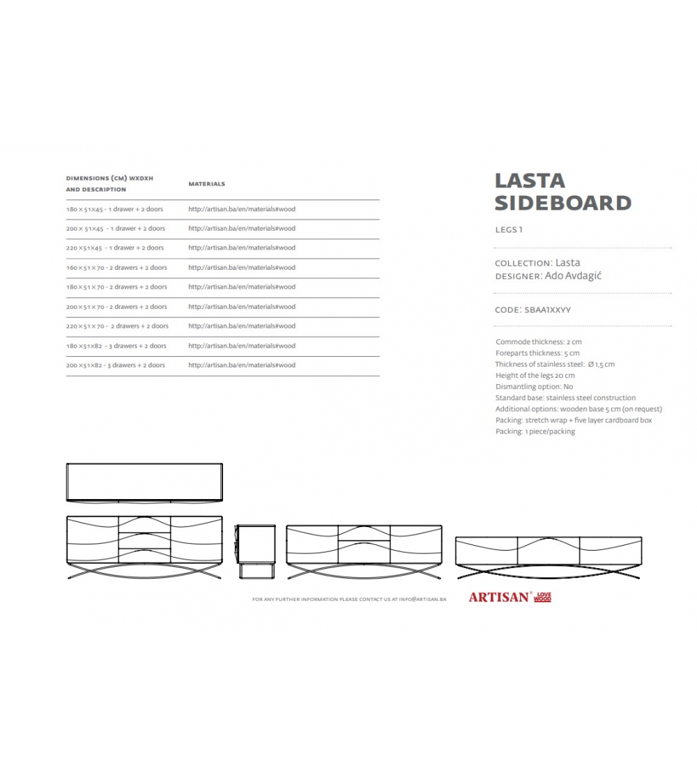 Lasta 1 - Artisan Sideboard