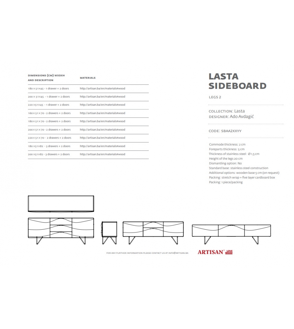 Sideboard Lasta 2 - Artisan