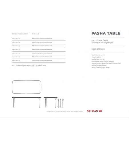 Tavolo Pasha - Artisan