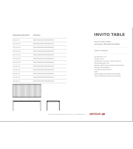 Mesa Fija Invito - Artisan