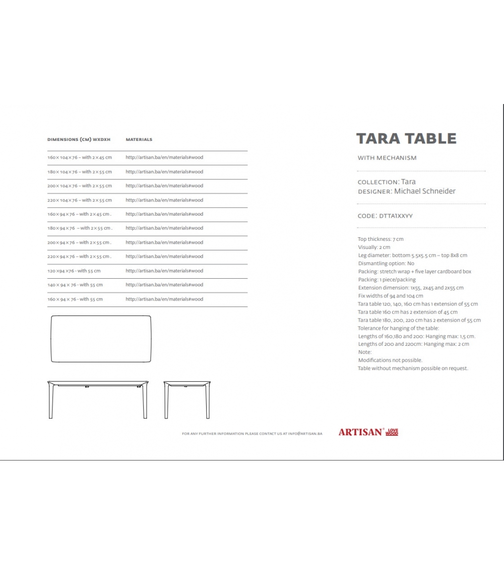 Tara - Artisan Extendable Table
