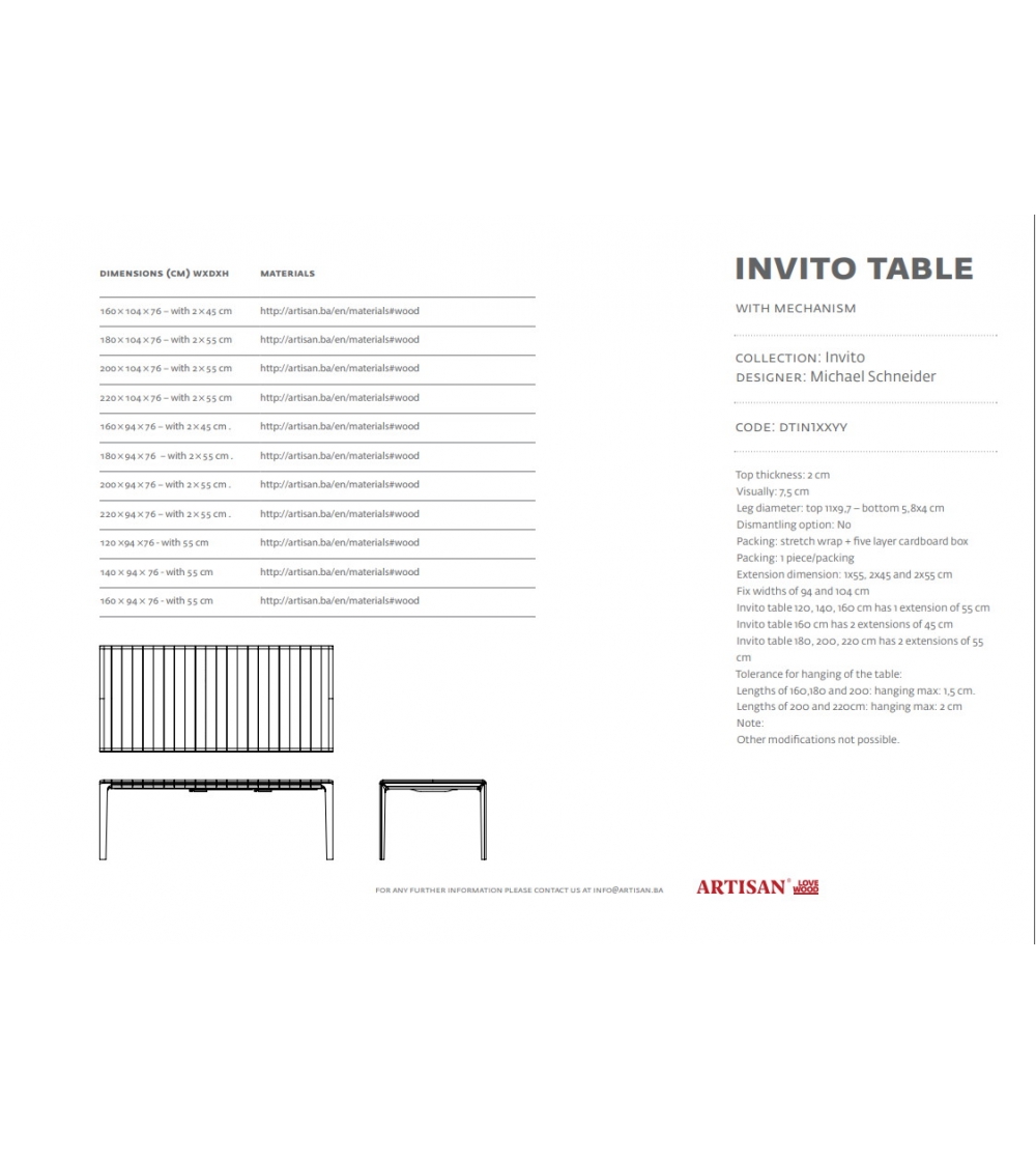 Invito - Artisan Extendable Table
