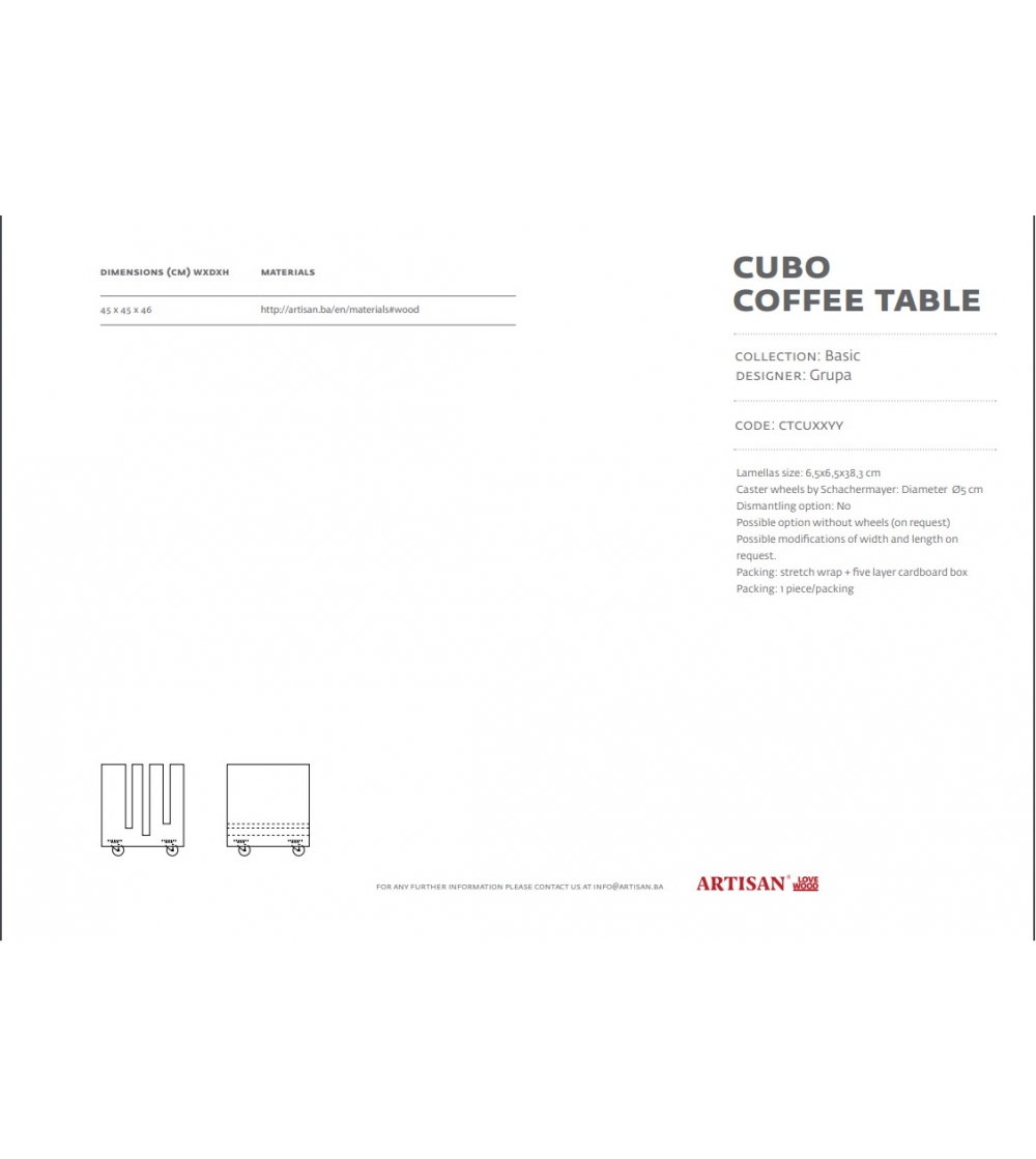 Artisan - Table Basse Cubo