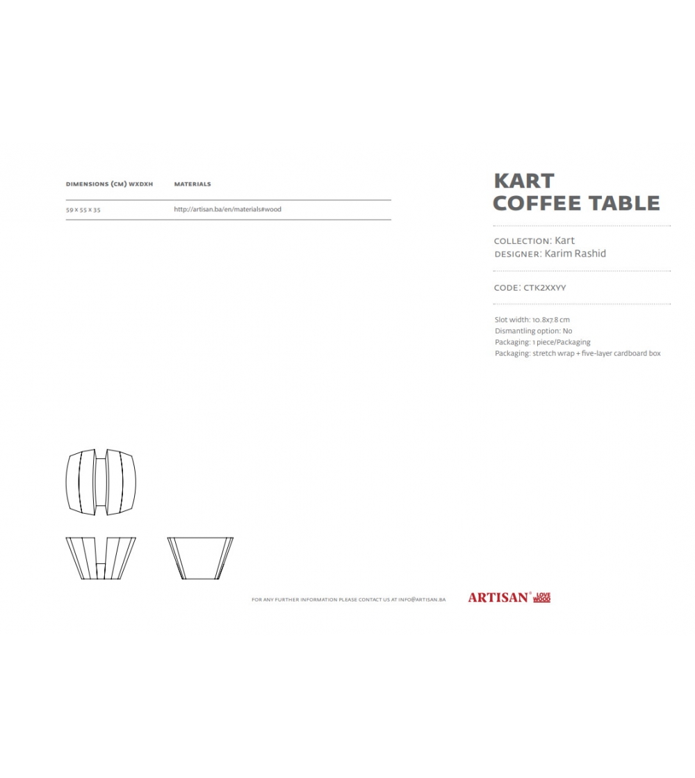 Artisan - Couchtisch Kart