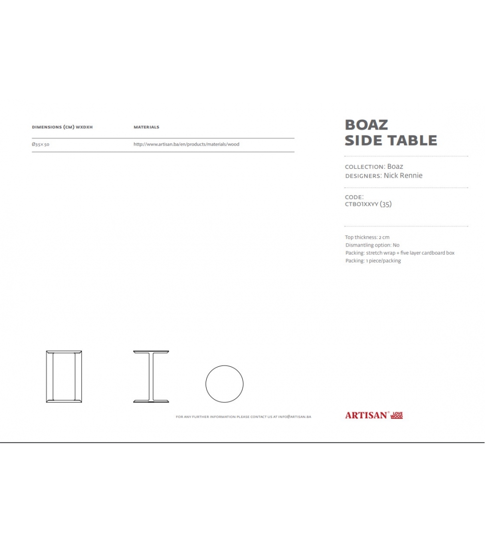 Artisan - Table Basse Haute Boaz