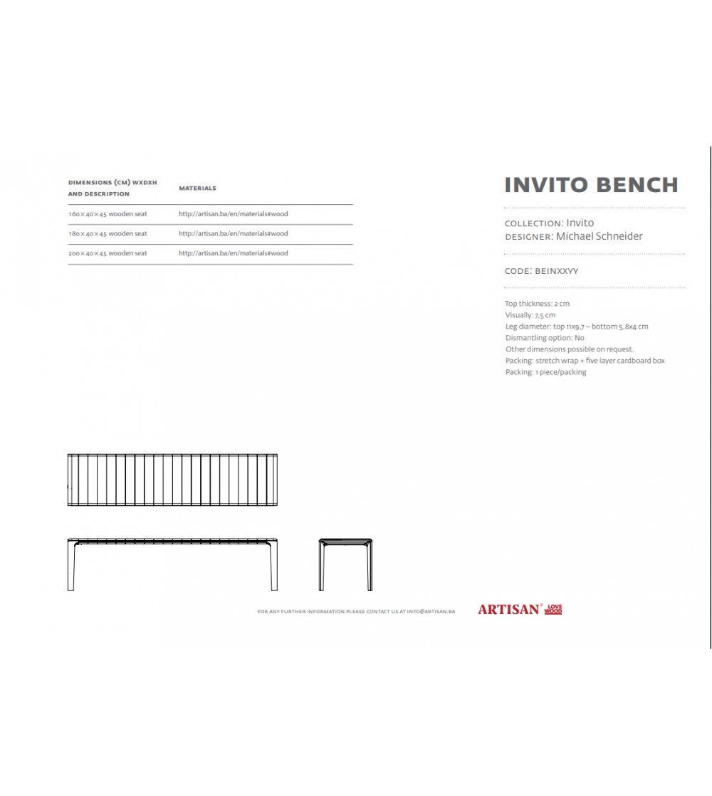 Banc Invito - Artisan