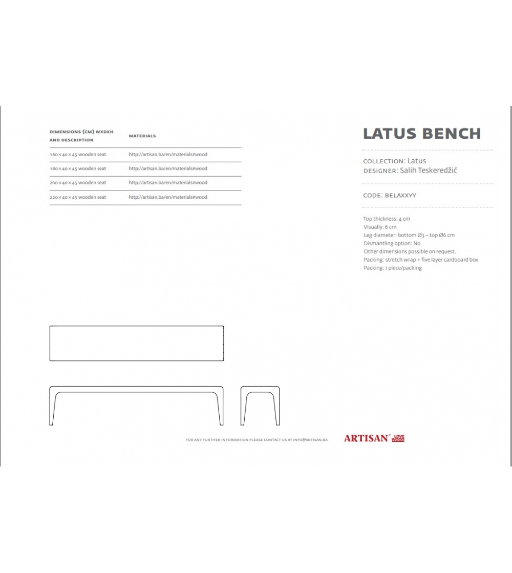 Artisan - Banc Latus