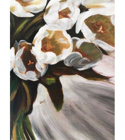 Vinciguerra Shop Collection Cuadro Ramo de tulipanes blancos 2