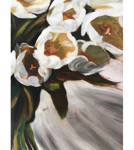 Vinciguerra Shop Collection Quadro Mazzo di tulipani bianchi
