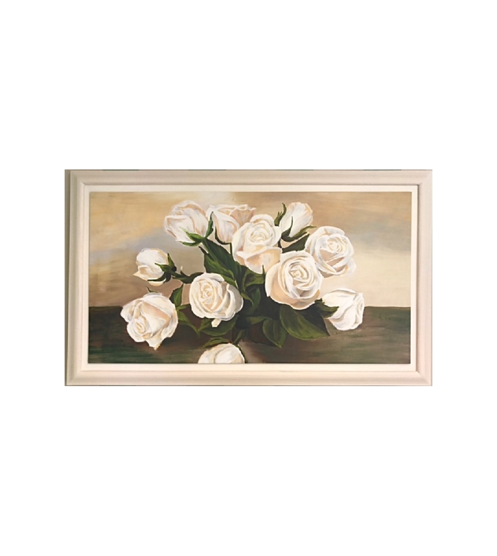 Vinciguerra Shop Collection White Roses Painting
