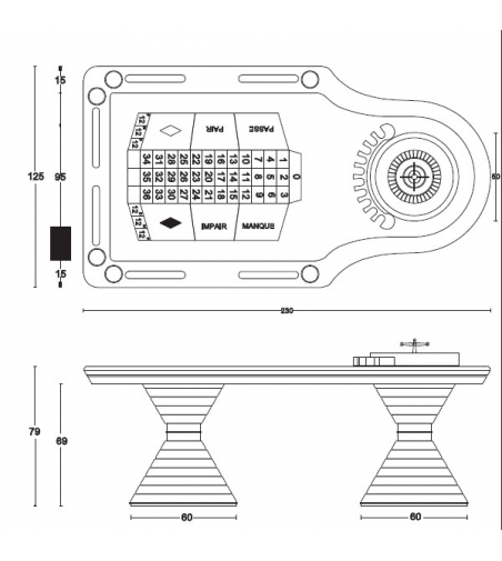 New Desire Vismara Design Luxury Roulette Table