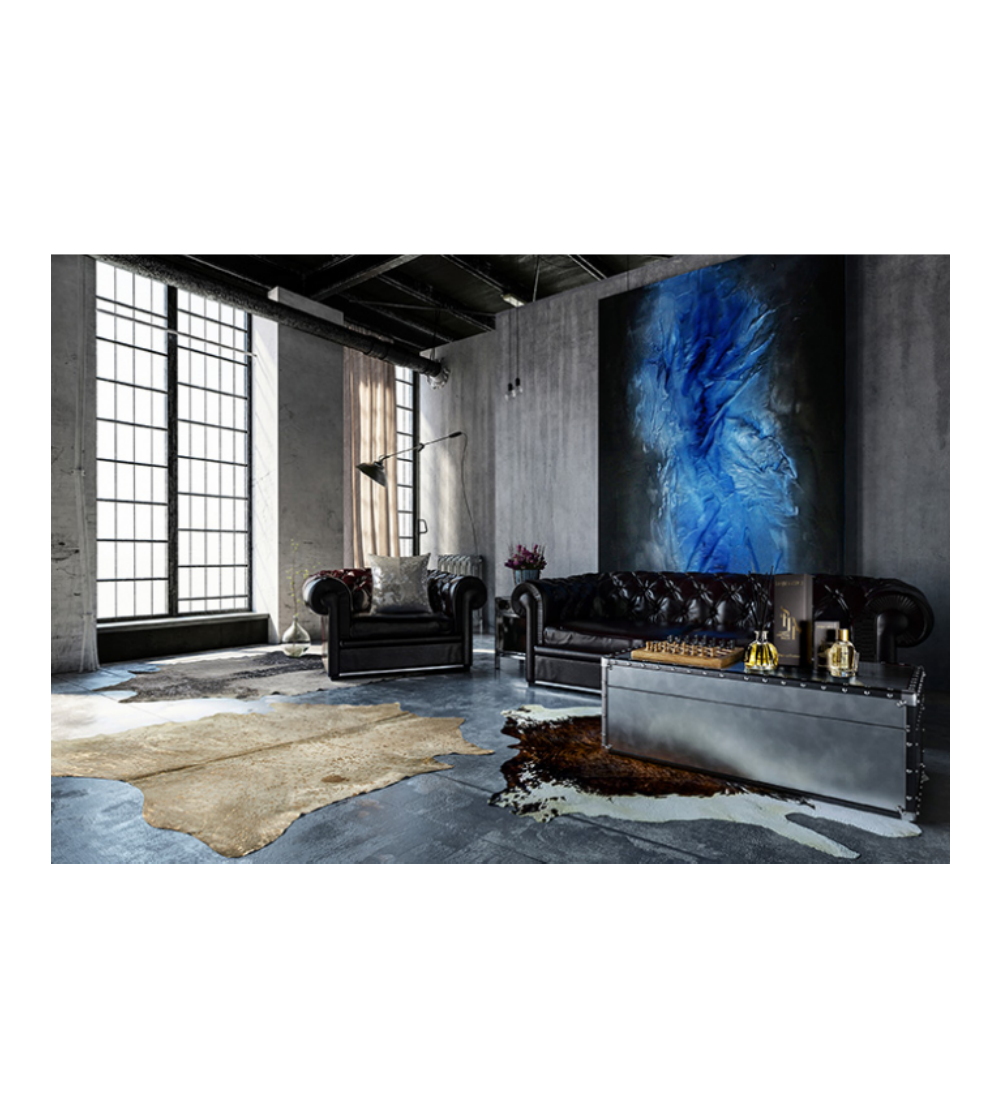 Tapis Tricolore En Cuir Naturel - Sitap
