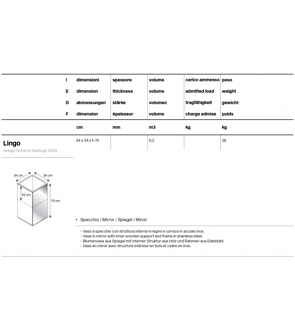 Tonelli Design Vaso Lingo
