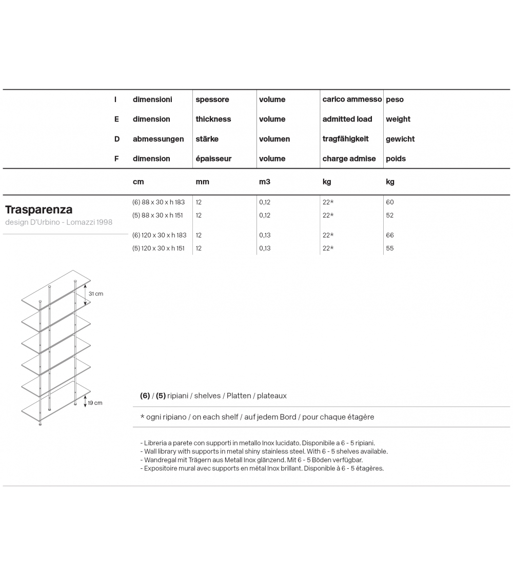 Tonelli Design - Bücherregal Trasparenza