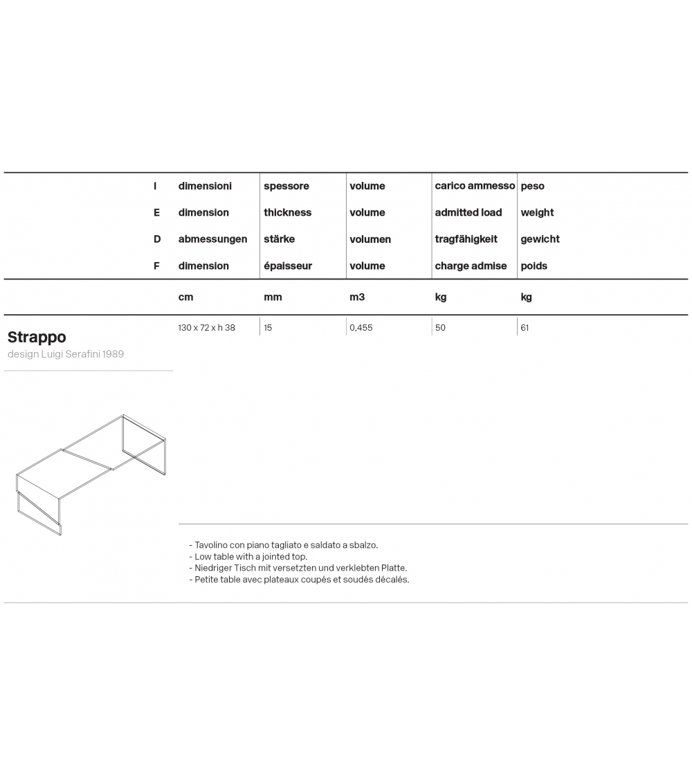 Tonelli Design Table basse Strappo