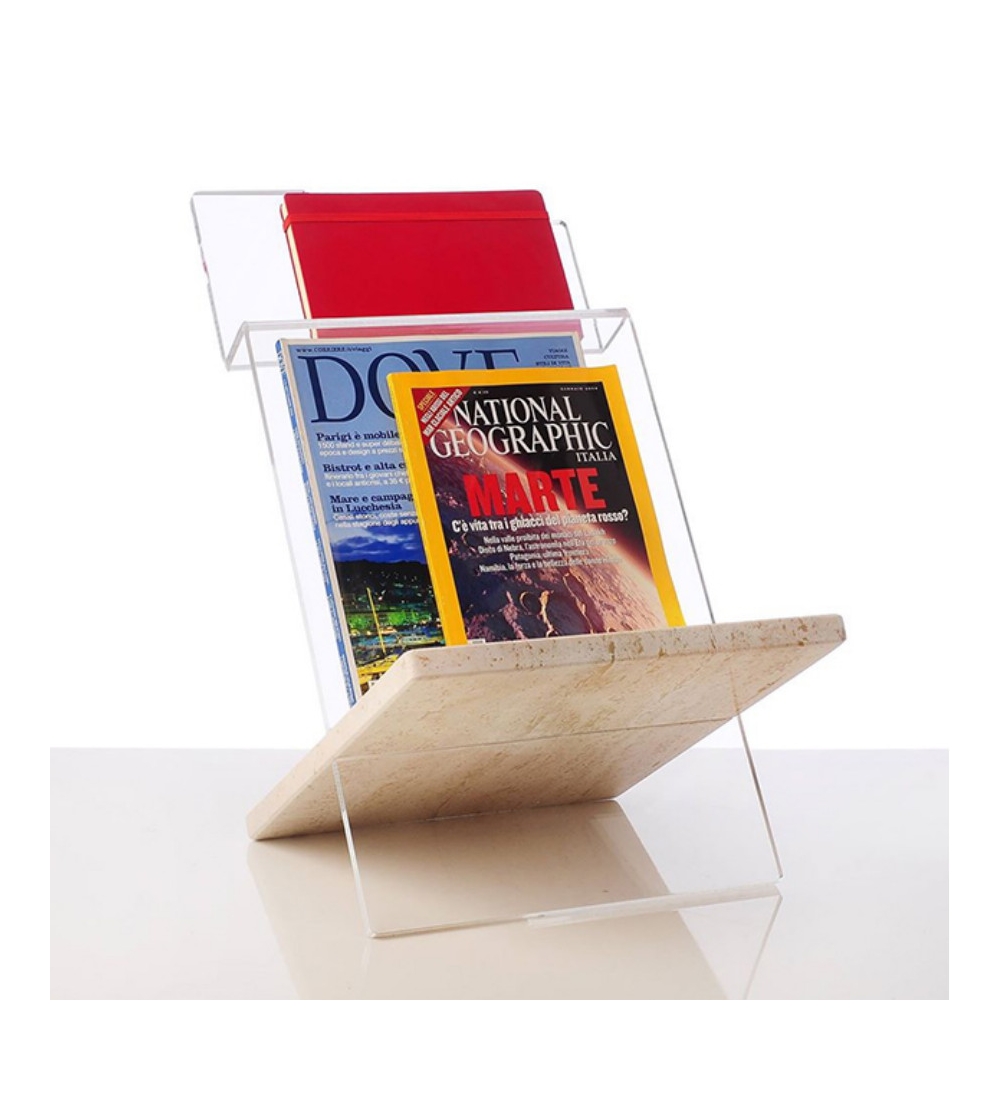 Marble And Plexiglass Magazine Rack - L'Abitare