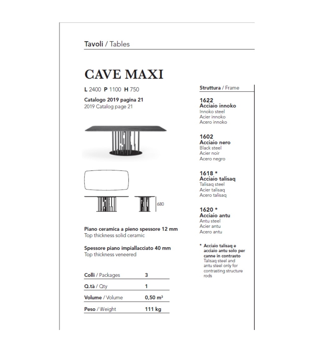 Tavolo Cave Maxi - Ambiance Italia