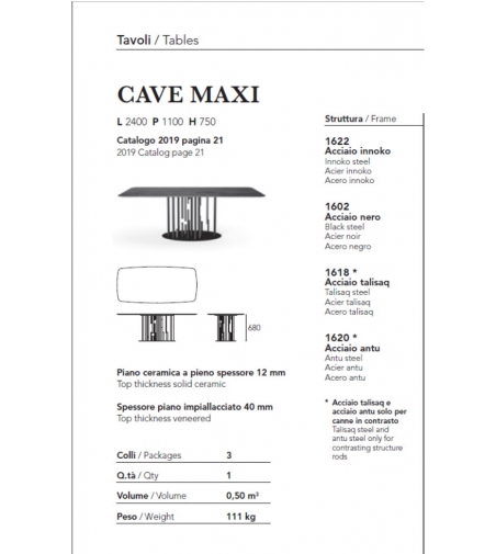 Tavolo Cave Maxi - Ambiance Italia