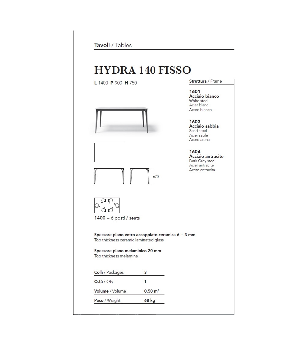 Table Fixe Hydra - Ambiance Italia