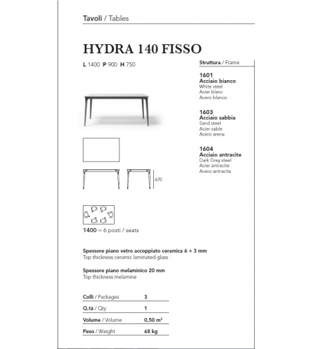 Mesa Fija Hydra - Ambiance Italia