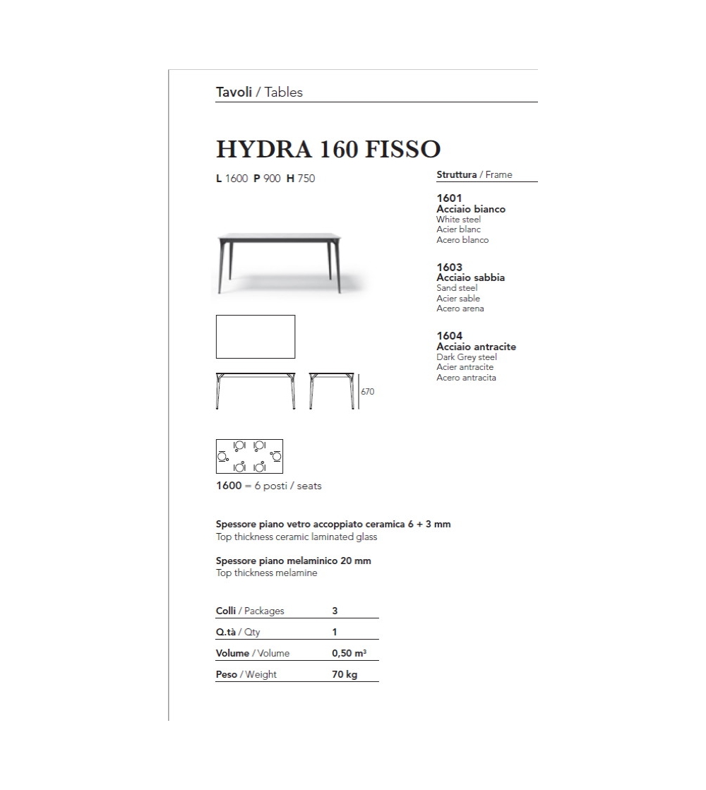 Mesa Fija Hydra - Ambiance Italia