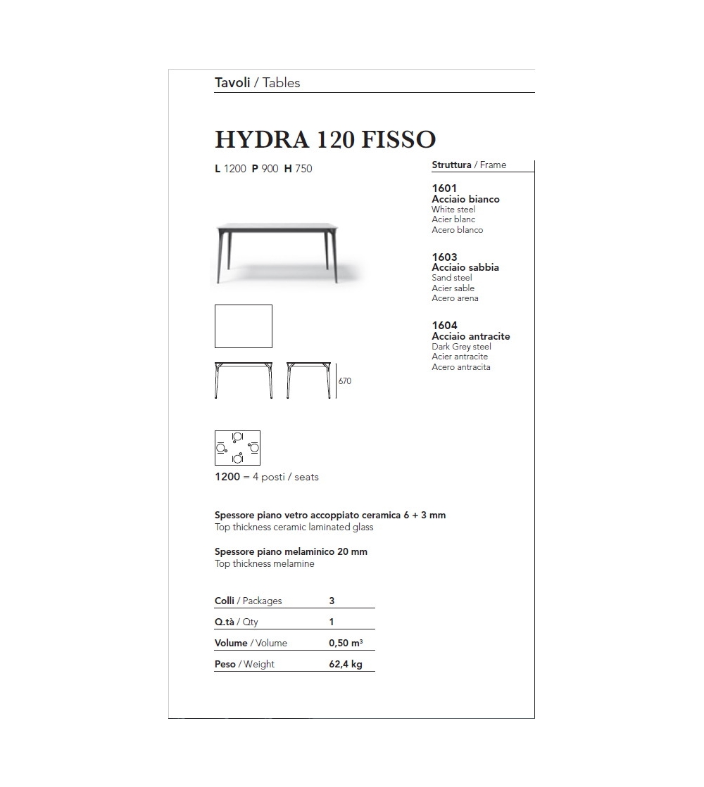 Mesa Fija Hydra - Ambiance Italia