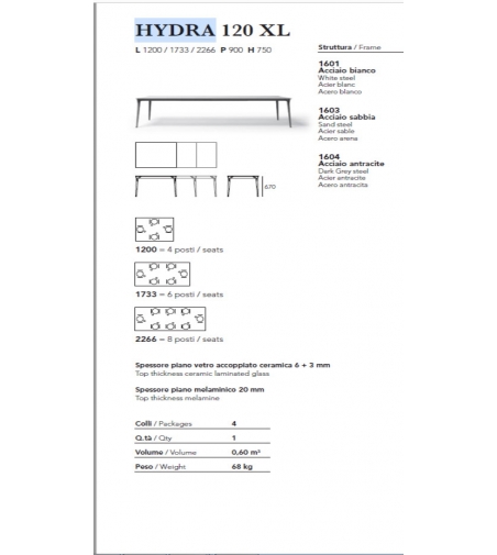 Mesa Extensible Hydra XL - Ambiance Italia