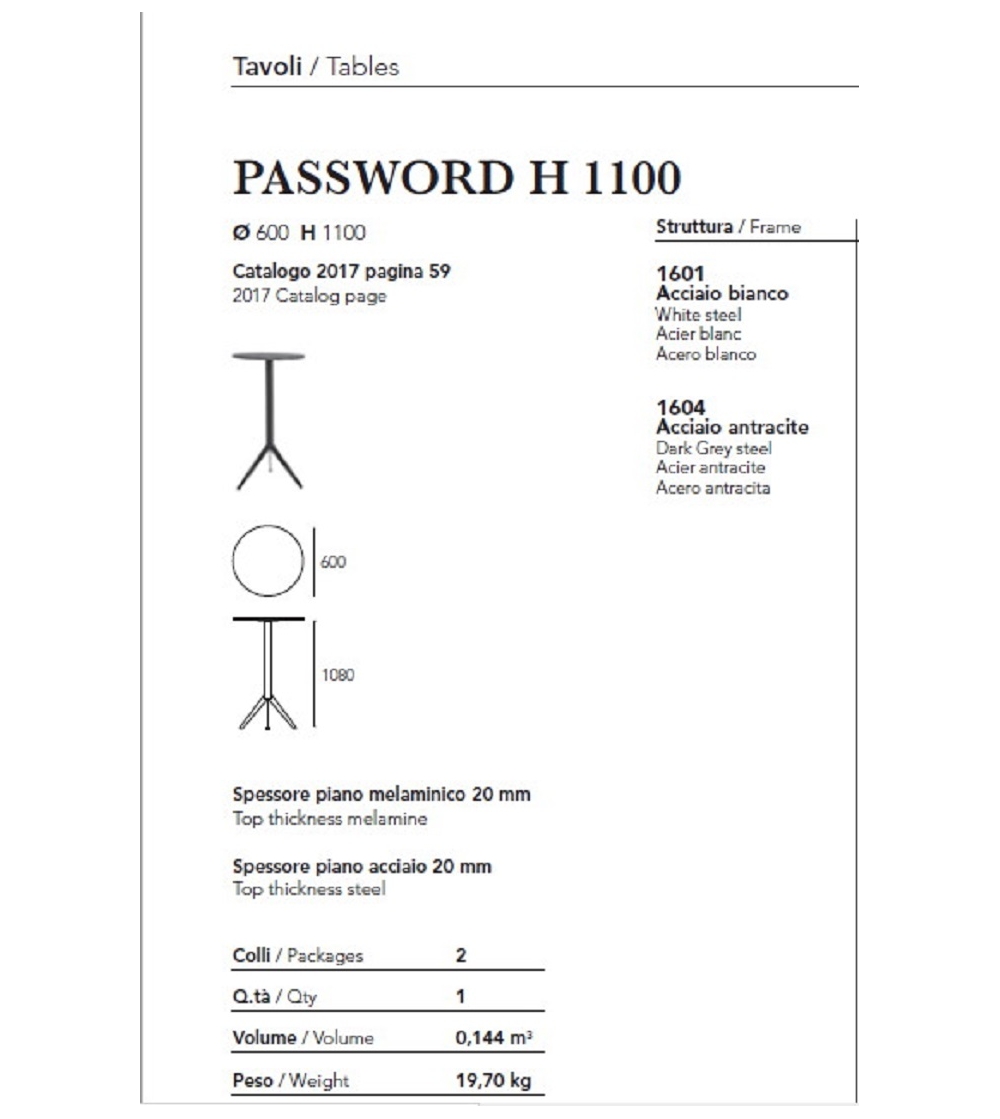 Mesa Password H 110 - Ambiance Italia