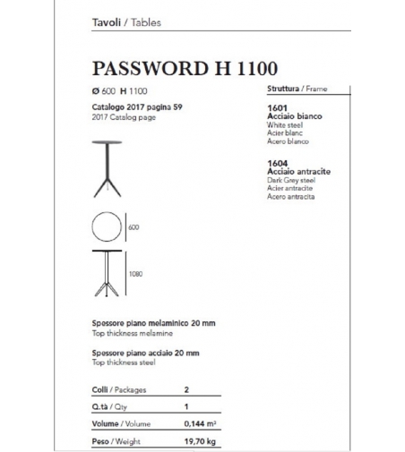 Password H 110 - Ambiance Italia Tisch