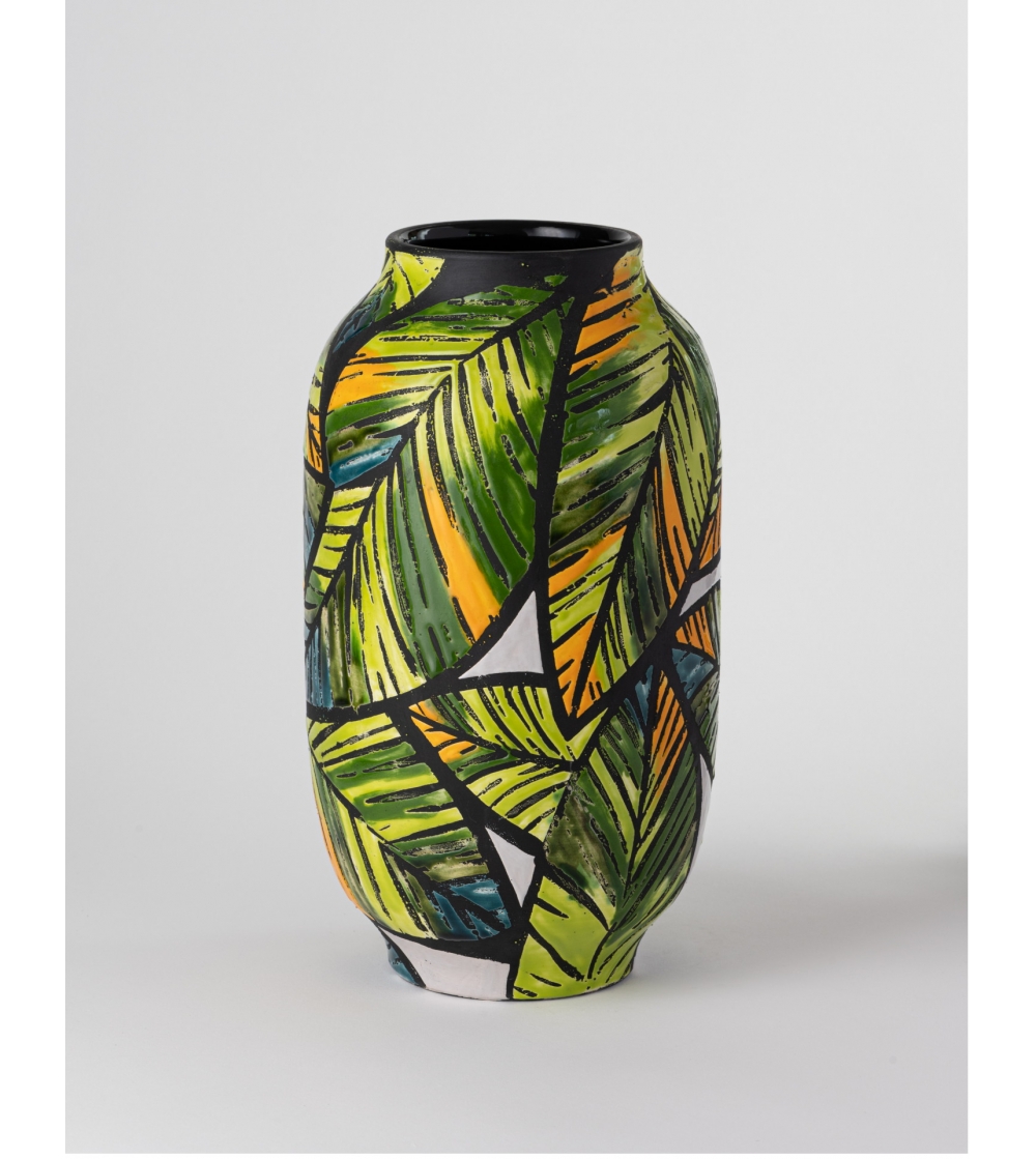 Vase Tropical Avec Des Feuilles - Nuove Forme Firenze