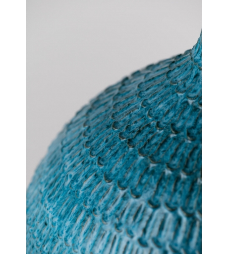 Vase Turquoise Á Encoches Incisées - Nuove Forme Firenze