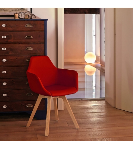 Sillón Tapizado Y Wood 2092 - Alma Design