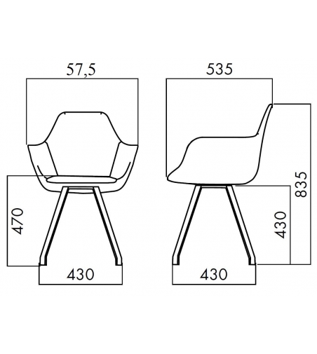 Alma Design - Y Spider 2094 Gepolsterter Drehsessel