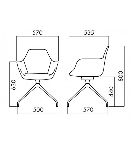 Alma Design - Y Work 2096 Upholstered Swivel Armchair