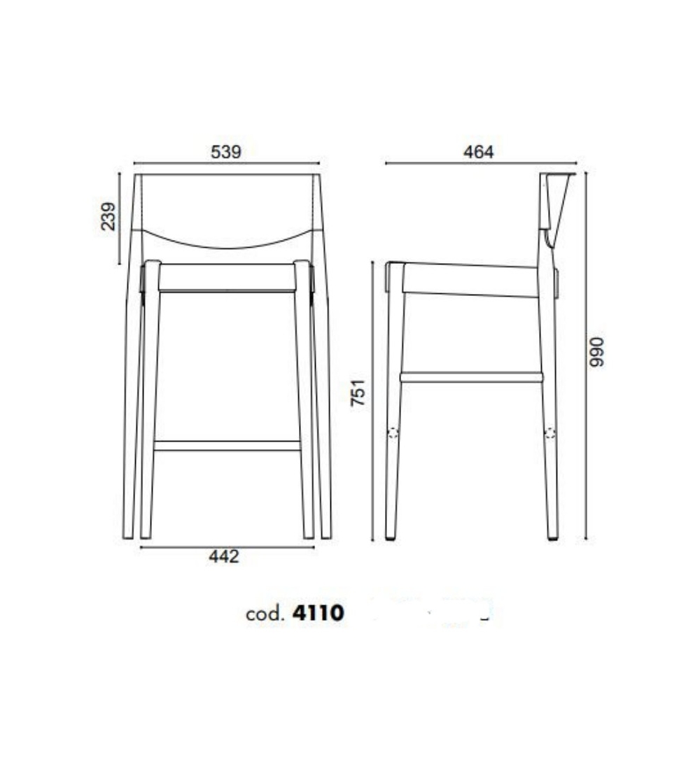 Sgabello Virna 4110 - Alma Design