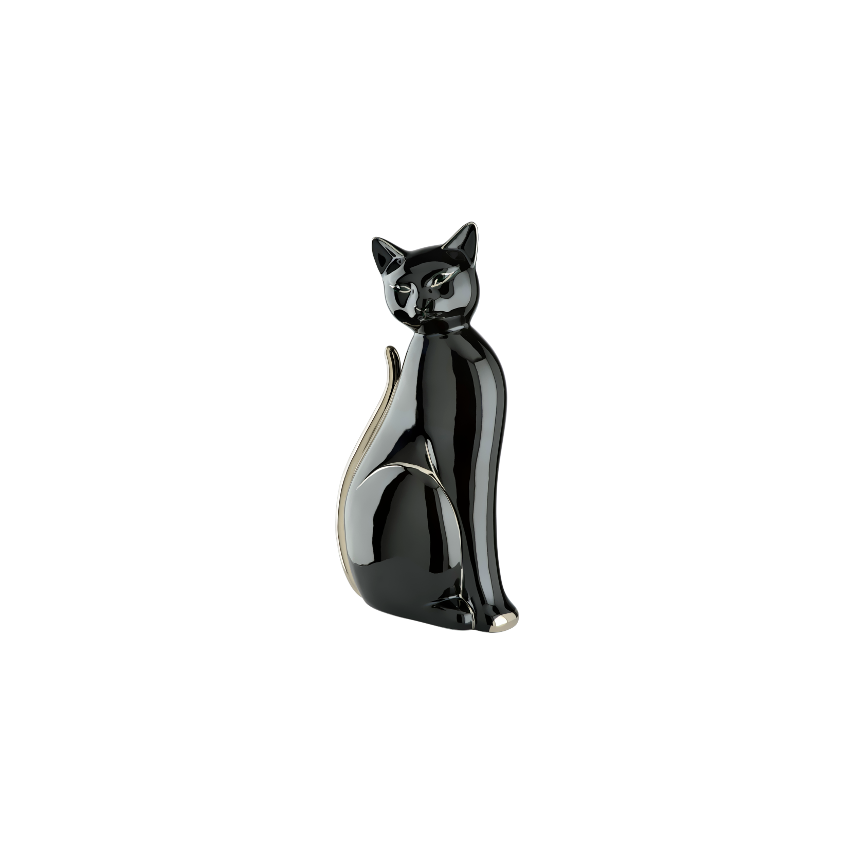 SCULPTURE CHAT FAT CAT CERAMIQUE BLANCHE