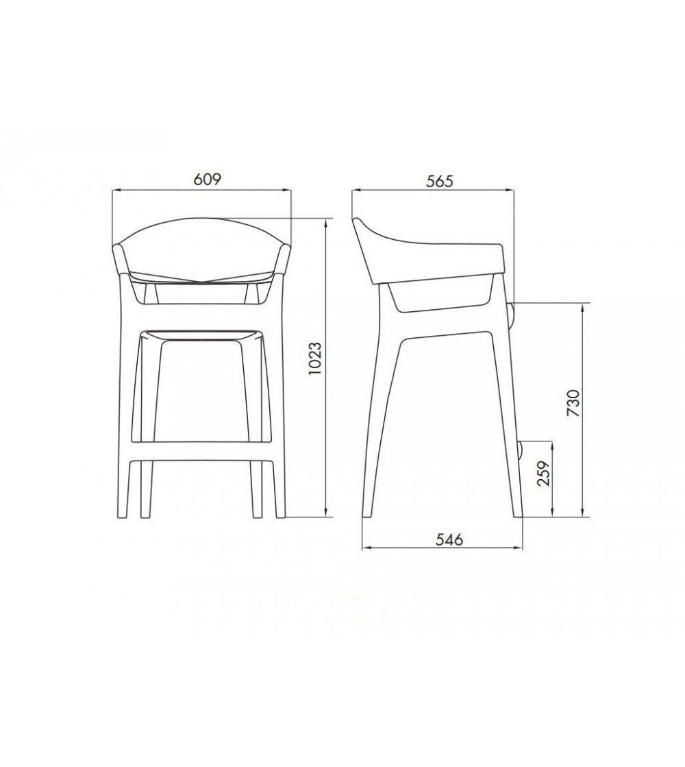 Tabouret  Jo 4071 Rembourré - Alma...