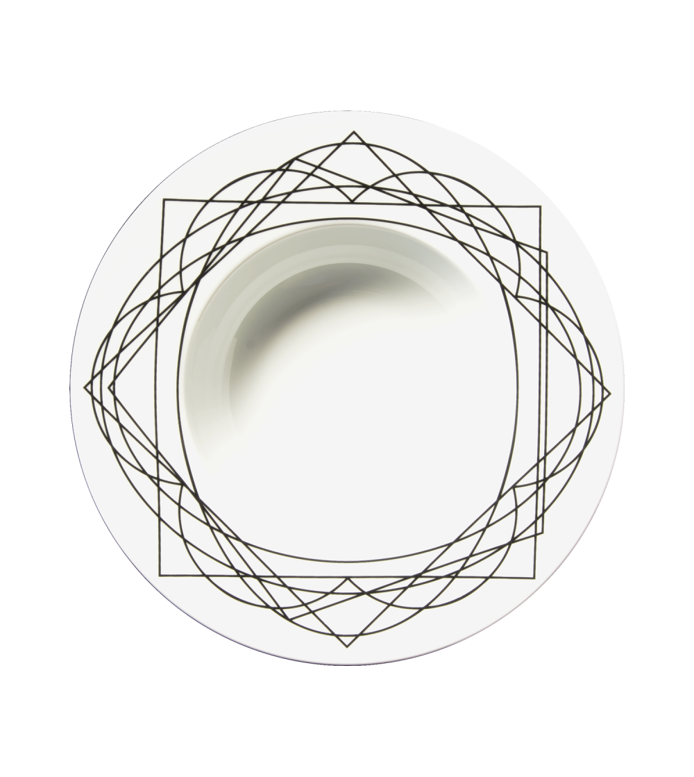 Der Suppenteller Baroqeat schwarz 5862-Le Porcellane