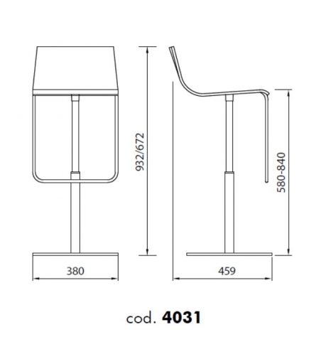 Taburete Giratorio Anouk Tapizado 4031 - Alma Design