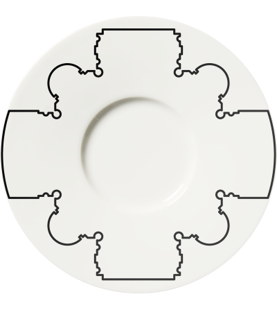Baroqeat Black Tea Cup and Saucer 5873-Le Porcellane 2