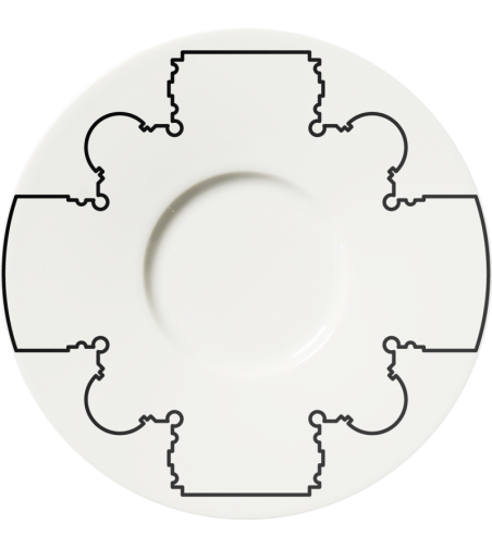 Taza y platillo de té negro Baroqeat 5873-Le Porcellane