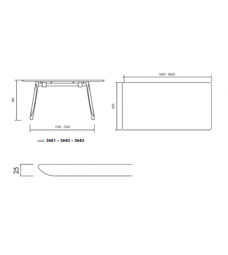 Alma Design - Marnie 3652/3653 Rectangular Table