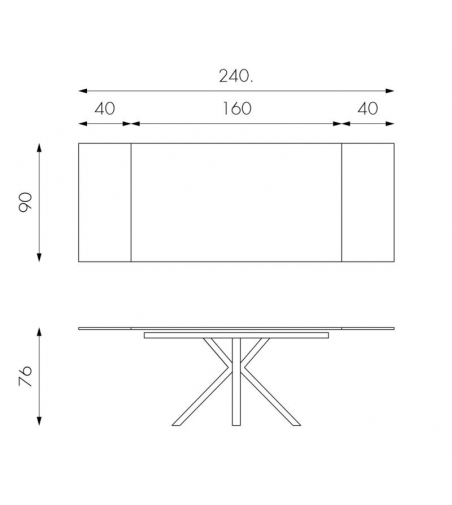 Table Extensible Céramique 1 OM/313/GR - Stones