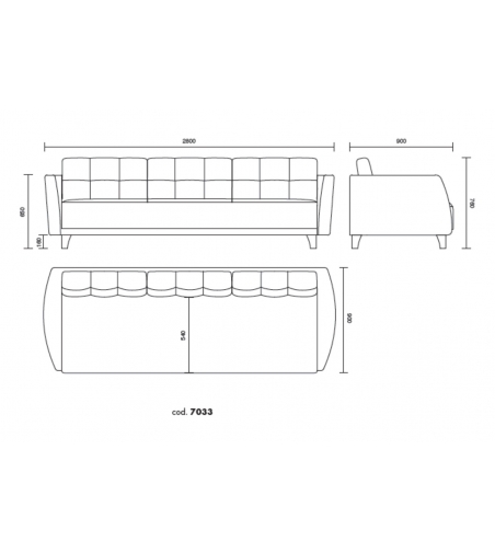 Divano 3 Posti Magenta 7033 - Alma Design