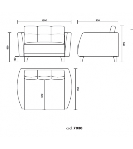Alma Design - 7030 Magenta 1 Seater Sofa