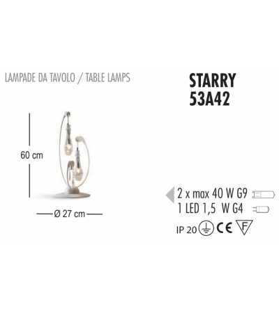 Lampada Da Tavolo Starry 53A42 - Febo Irilux 2