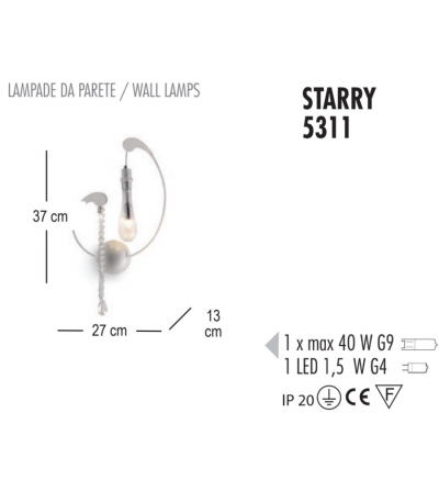 Lámpara De Pared  Starry 5311 - Febo Irilux 2